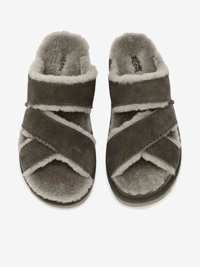 Women’s UGG Greenport Crossover open toe Slides,Dense Smoke, size 9 NIB!